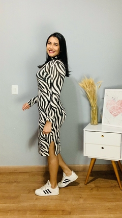 Vestido midi zebra - Charmed Boutique