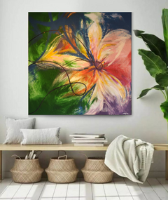 quadro abstrato de flores 