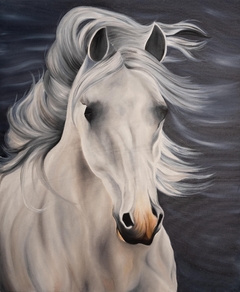 cavalos, quadro de cavalos, cavalo branco.