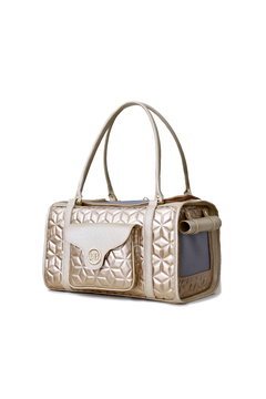 BOLSA ROMA CROCO DOURADA