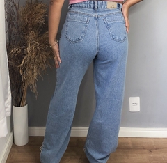 Calça jeans wide leg destroyed - Aleem