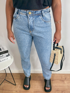 Calça mom jeans Strass - comprar online