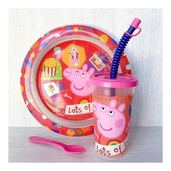 SET DE REGALO PEPPA PIG PLATO + VASO SPORT + CUCHARA - comprar online