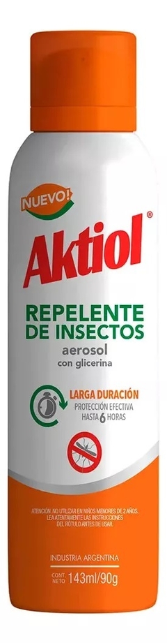 AKTIOL Repelente en Aerosol con glicerina 6 Horas de Duración X 143 ml