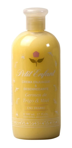 Crema Enjuague y Desenredante PETIT ENFANT Germen de Trigo & Miel USO DIARIO x 500 ml