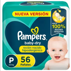 Pampers BABY-DRY P 56 unidades HIPOALERGÈNICO