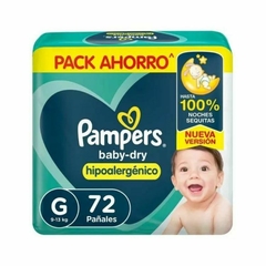 Pampers BABY-DRY G 72 unidades HIPOALERGÈNICO