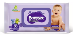 Toallitas Humedas BABYSEC PREMIUM con tapa x 50 unidades Suaves Hipoalergènicas