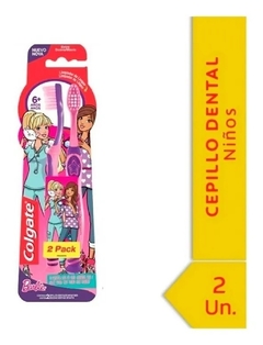 CEPILLO DIENTES BARBIE X 2 UNIDADES 6 AÑOS + COLGATE KIDS