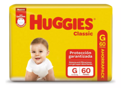 Huggies CLASSIC Talle G 60 unidades con CINTURA ELASTIZADA