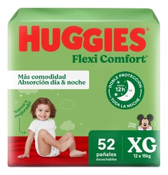 Huggies FLEXI COMFORT Talle XG 52 unidades Pack Ahorro