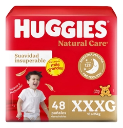 NUEVO HUGGIES NATURAL CARE TALLE XXXG 48 UNIDADES PACK AHORRO