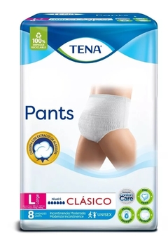 TENA PANTS CLASICO TALLE L UNISEX X 8 UNIDADES DE 70 A 110 KG - comprar online