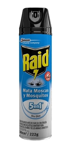 RAID sin olor INSECTICIDA EN AEROSOL MOSCAs Y MOSQUITOS x 360 cm3 - comprar online