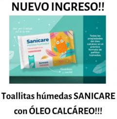 SANICARE Pañitos hùmedos x 100 unidades CON OLEO CALCAREO Hipoalergènicos