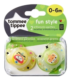 CHUPETE TOMMEE TIPPEE FUN STYLE 0 A 6 MESES X 2 UNIDADES - comprar online