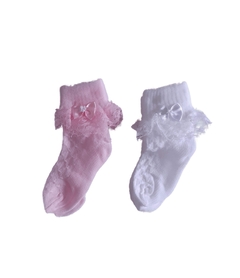 Meia Bebê Menina Social com renda kit c/2 pares - Zulekinha - comprar online