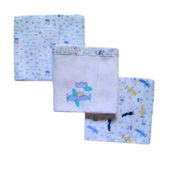 Cueiro Manta Bebê Flanelado Kit c/03 Unidades 80cm x 80cm