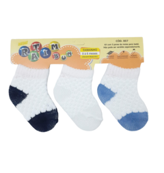 Meia Bebê kit c/3 pares 0 a 6 meses - Ratimbum - Upa Upa Bebê