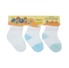 Meia Bebê kit c/3 pares 0 a 6 meses - Ratimbum - loja online