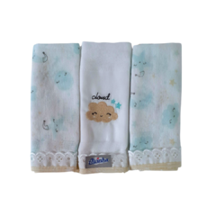 Paninho de Boca Bebê Babete Fraldinha kit c/3 un - Alvinha - loja online