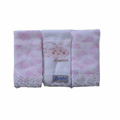 Paninho de Boca Bebê Babete Fraldinha kit c/3 un - Alvinha - comprar online