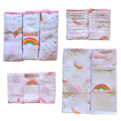 Kit enxoval de Bebê c/ Fralda, Paninho Soft, Babete e Cueiro Menino e Menina - comprar online