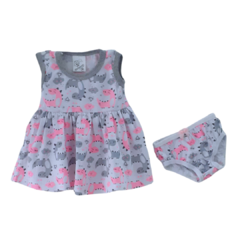 Vestido Bebê Estampado com Calcinha Tapa Fralda Algodão - comprar online