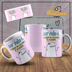 Caneca Personalizada- Ser mãe é sorrir de olheira a olheira, Flork