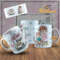 Caneca Personalizada- Ser mãe é amar sem limites, mãe de dois - comprar online