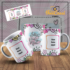 Caneca Personalizada- Feliz dia das mães com 2 fotos