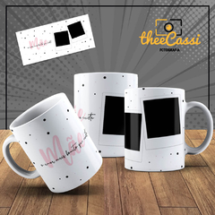 Caneca Personalizada- Mãe, o amor é mais bonito que existe com 2 fotos / fundo branco