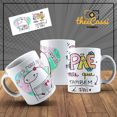 Caneca Personalizada- Mãe você mora no meu coração! Pãe mãe que também é pai! - Flork