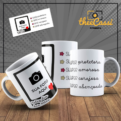 Caneca Personalizada-Super, Feliz dia das mães com foto