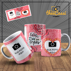 Caneca Personalizada- Feliz dia das mães com 2 fotos