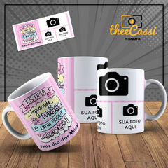 Caneca Personalizada- És uma grande mãe e uma super avó, com 3 fotos