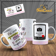 Caneca Personalizada- És uma super mãe e uma super avó, com 1 foto