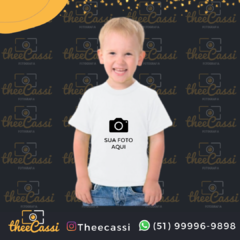 Camiseta infantil branca personalizada