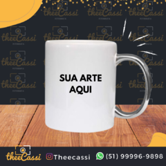 Caneca com alça cromada de porcelana