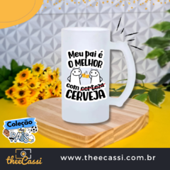 Caneca de chopp vidro jateado - Dia dos pais 54