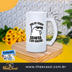 Caneca de chopp vidro jateado - Dia dos pais 55