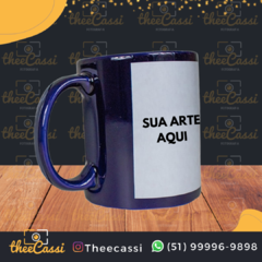 Caneca porcelana com tarja branca