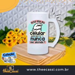 Caneca de chopp vidro jateado - Dia dos pais 06