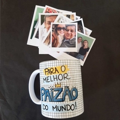 Combo Caneca personalizada + fotos polaroides (dia dos pais)