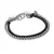 Pulseira Masculina Corrente e Couro Preto - Lemmy