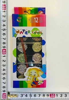 514520 ACUARELA GLITTER *12PCS + PINCEL N6012 660129