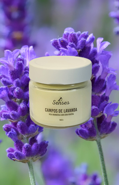 Vela Ecológica Perfumada Campos de Lavanda com óleos essenciais