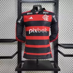 CAMISA FLAMENGO HOME (1) 2024/25 ADIDAS JOGADOR MANGA LONGA COM PATROCÍNIOS