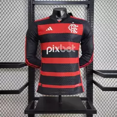 CAMISA FLAMENGO HOME (1) 2024/25 ADIDAS JOGADOR MANGA LONGA COM PATROCÍNIO MASTER