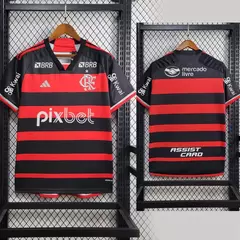 CAMISA FLAMENGO HOME (1) 2024/25 ADIDAS TORCEDOR MASCULINA COM PATROCÍNIOS